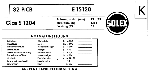 Solex 32 PICB