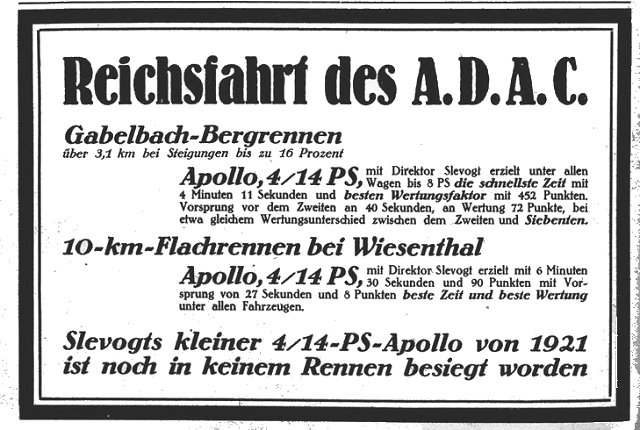 Apollo werbung