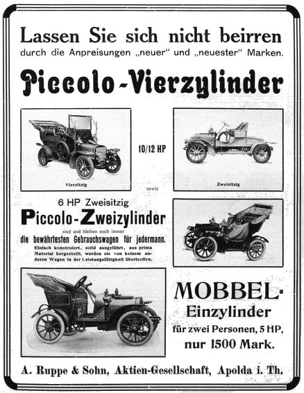 Piccolo-Werbung 1909