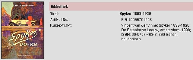 Spyker buch